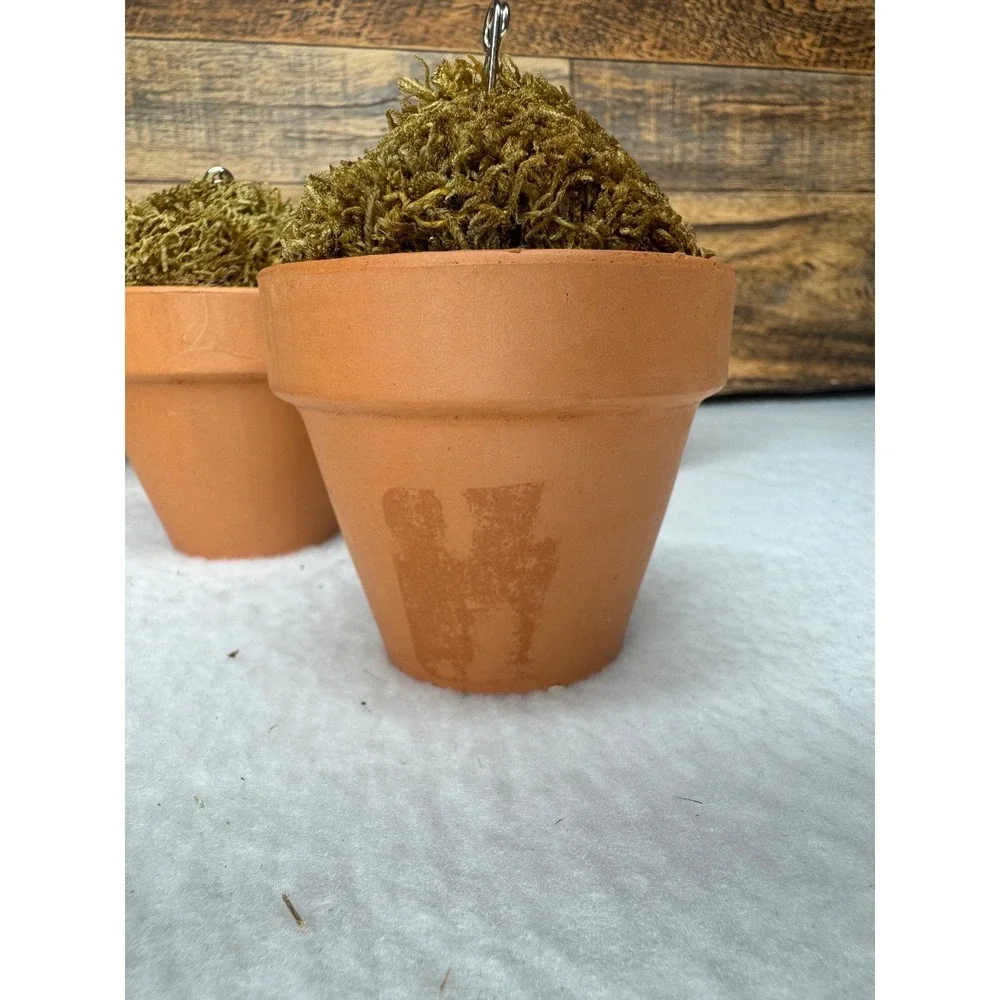 Williams‎ Sonoma Moss Topiary Flower Pot Place Card Holders Set of 7 Terracotta